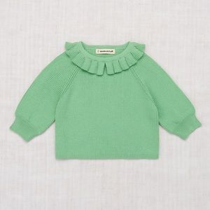 Misha & Puff Yves Top in Pea-pod - cotton sweater with collar detail.